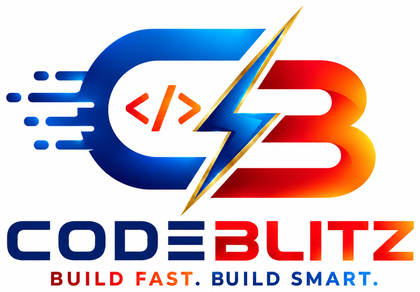 Code Blitz logo. Build Fast. Build Smart.